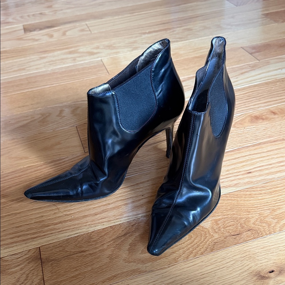 Dolce & Gabbana Black Pointed Toe High Heel Ankle Boots
